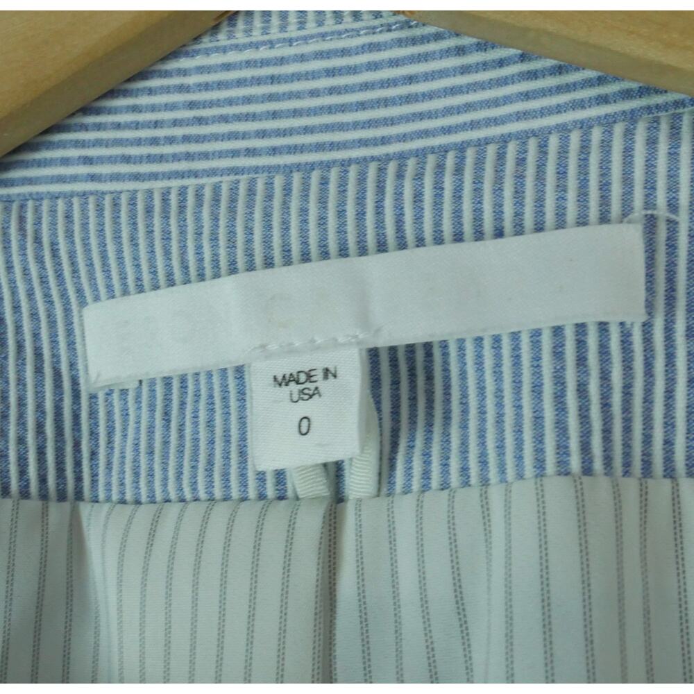 Veronica Beard Dickey Blazer Size 0 Seersucker Blue White Stripe Preppy Timeless - Picture 12 of 13